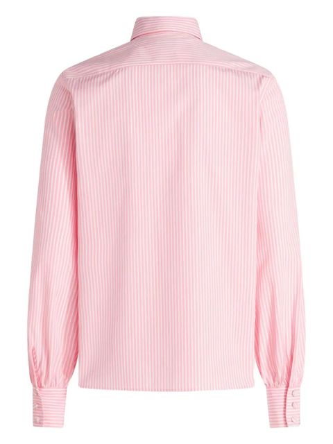 ETRO logo-embroidered striped cotton shirt - Pink
