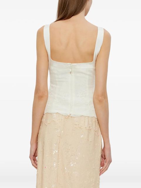 Posse floral-desig top - Neutrals