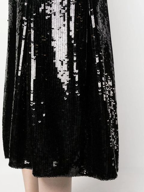 KHAITE Levine high-waisted sequin skirt - Black
