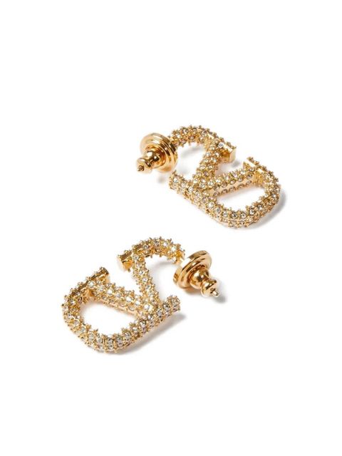 Valentino Garavani VLogo Signature crystal-embellished earrings - Gold