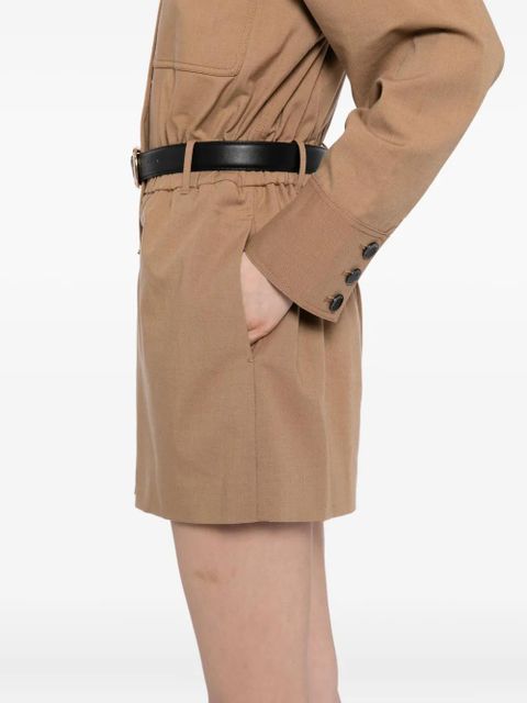 Self-Portrait twill playsuit - Neutrals