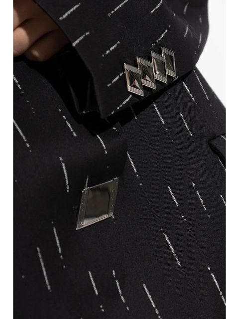 The Attico single-button wool-blend blazer - Black