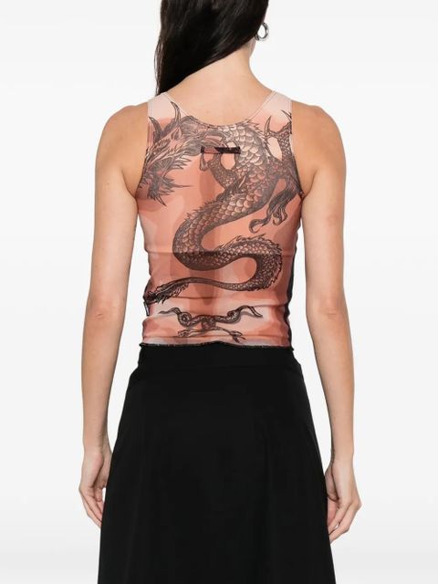 Jean Paul Gaultier graphic-print tank top - Neutrals