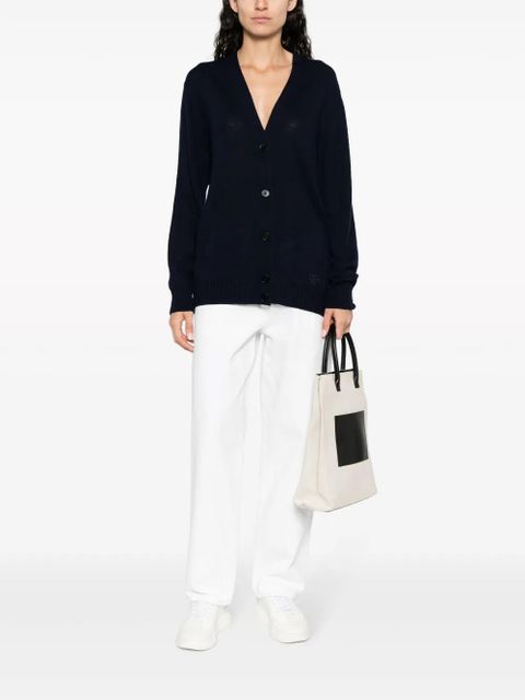 Jil Sander V-neck fine-knit cardigan - Blue - zdjęcie produktu nr 2