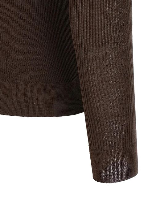 Magda Butrym ribbed silk sweater - Brown - zdjęcie produktu nr 2