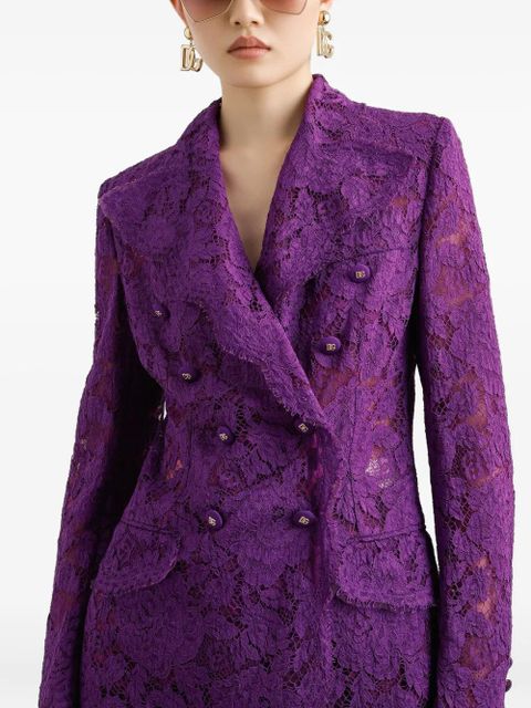 Dolce & Gabbana DNA lace-detailing blazer - Purple
