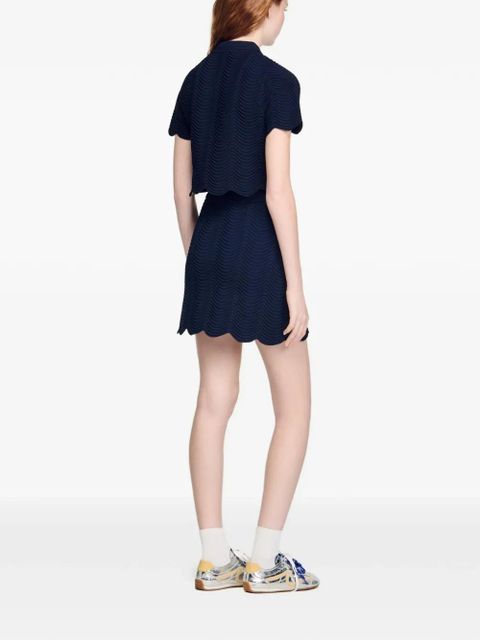 SANDRO scalloped miniskirt - Blue