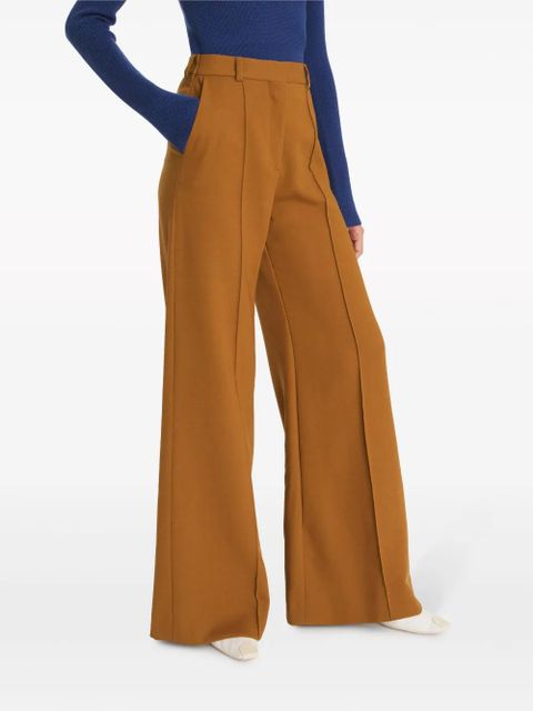 Tory Burch wide-leg wool trousers - Brown