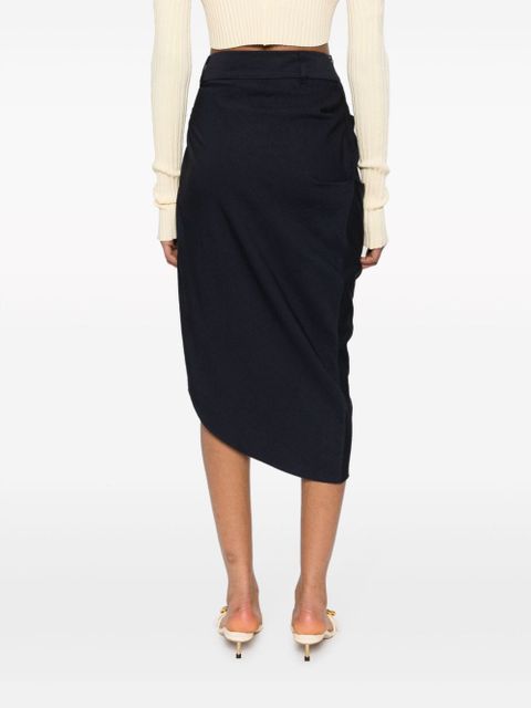 Jacquemus La Jupe Saudade draped midi skirt - Blue