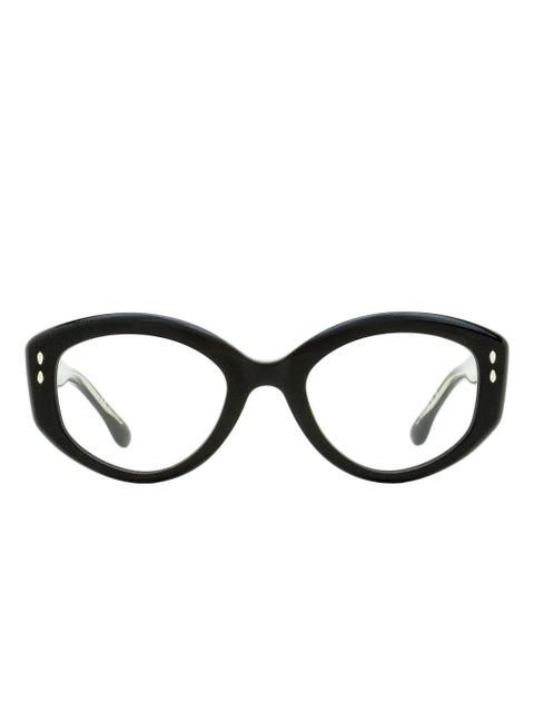 Isabel Marant Eyewear rivet-detail oval-frame glasses - Black