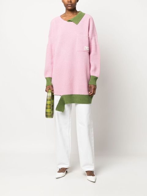 Marni Shetland asymmetric jumper - Pink - zdjęcie produktu nr 2