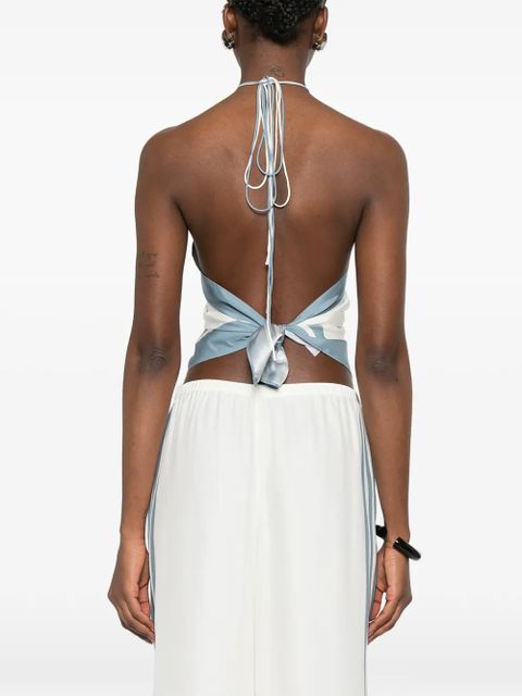 SIR. Lilou printed scarf top - White