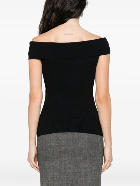 Givenchy off-shoulder ribbed top - Black
