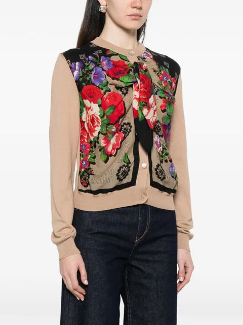 Moschino floral-print cardigan - Neutrals