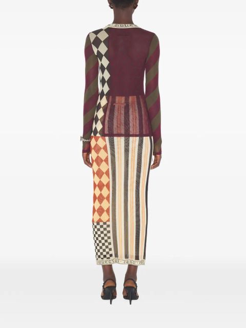 Jean Paul Gaultier patchwork long-sleeves Top - Red - zdjęcie produktu nr 2