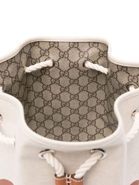 Gucci mini logo-print bucket bag - Neutrals