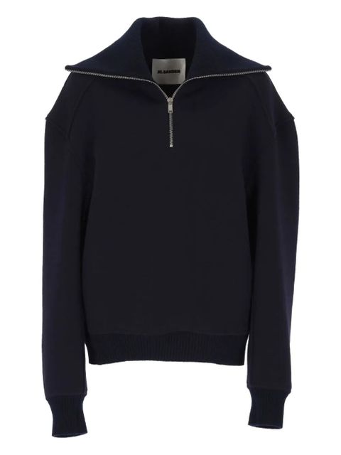 Jil Sander turtleneck zip-up sweater - Blue - zdjęcie produktu nr 1