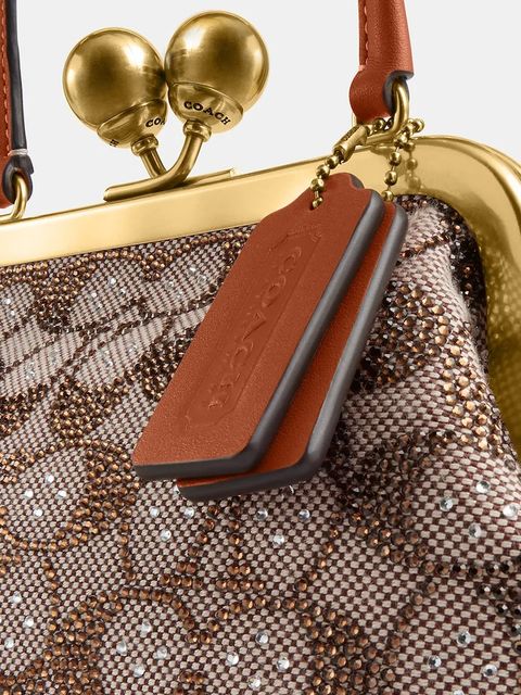 Coach torebka Kisslock Frame Bag kolor beżowy CCC53