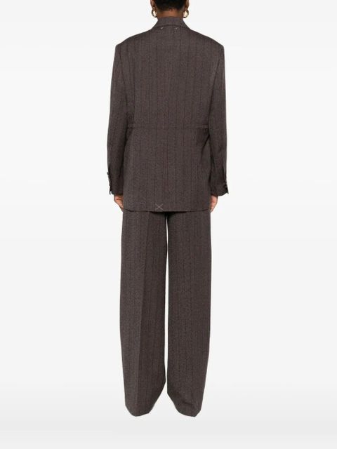 Golden Goose pinstripe butterfly-brooch blazer - Brown - zdjęcie produktu nr 2