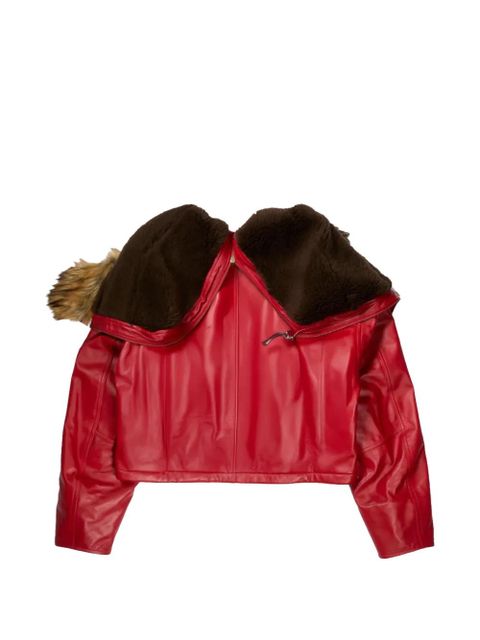 AMBUSH cropped leather jacket - Red - zdjęcie produktu nr 2