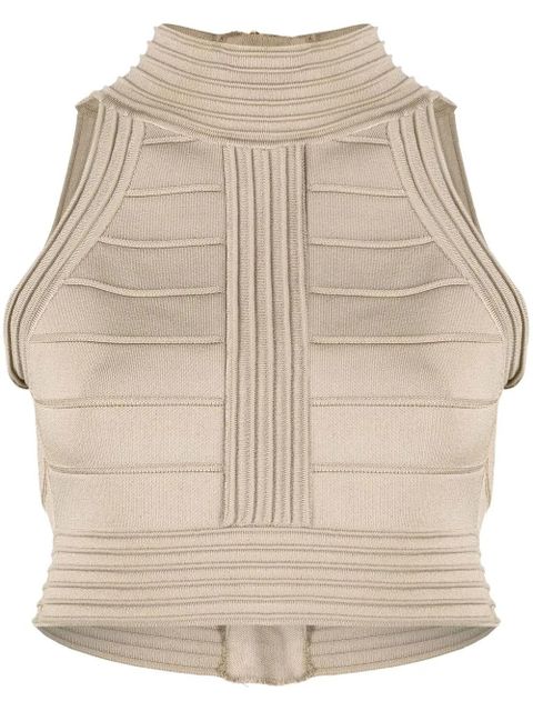 Balmain seam detailed crop top - Neutrals - zdjęcie produktu nr 1