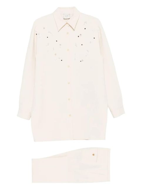 Alysi pearl-embellished trousers (set of two) - White - zdjęcie produktu nr 1