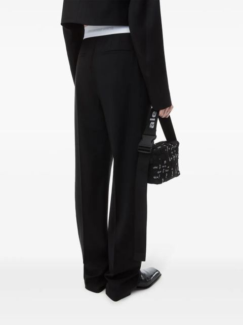 Alexander Wang pleat-detail logo-waistband trousers - Black