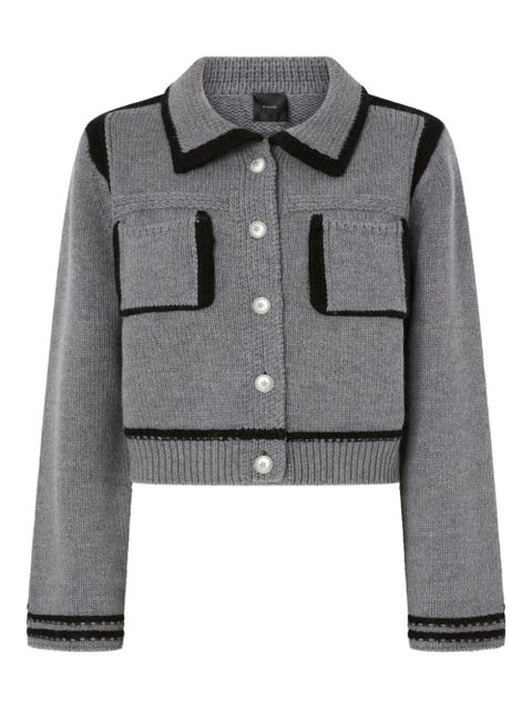 PINKO wool buttoned cardigan - Grey - zdjęcie produktu nr 1
