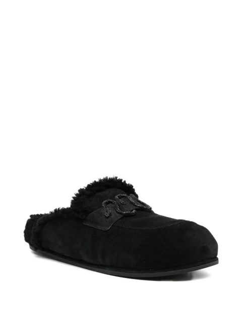 René Caovilla crystal-embellished mules - Black