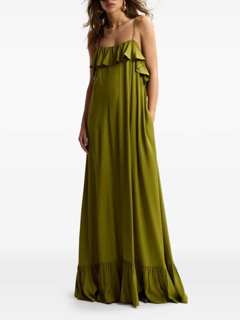 Essentiel Antwerp ruffled-neck maxi dress - Green - zdjęcie produktu nr 2