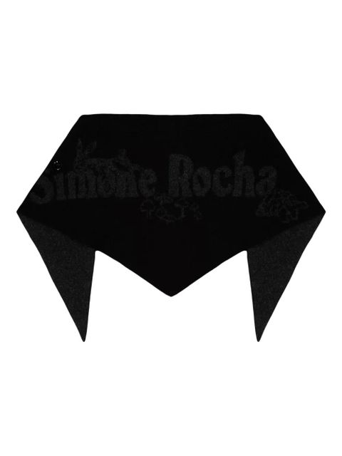 Simone Rocha Daisy logo-jacquard scarf - Black - zdjęcie produktu nr 1