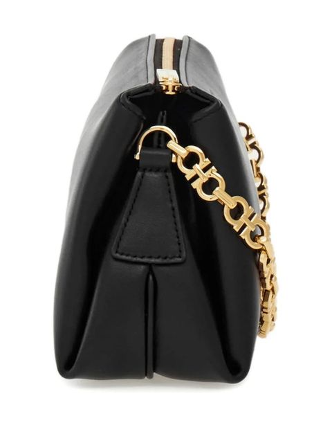 Ferragamo embossed logo chain strap mini bag - Black