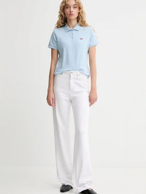 Levi's polo damski kolor niebieski 001F2