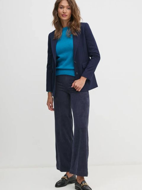 United Colors of Benetton marynarka kolor granatowy jednorzędowa wzorzysta 2KHSDW02H