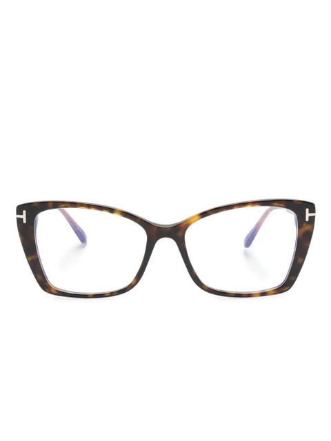 TOM FORD Eyewear tortoise-shell butterfly glasses - Brown - zdjęcie produktu nr 1
