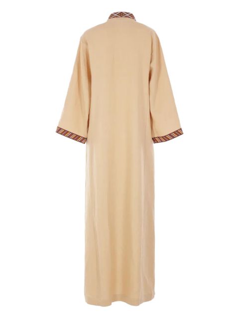 Loro Piana Tilde embroidered three-quarter sleeve maxi dress - Yellow