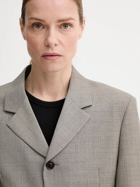 Filippa K marynarka z domieszką wełny kolor szary jednorzędowa gładka 31420.FK