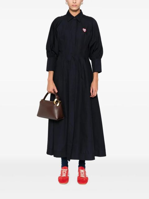 PINKO heart-embroidered puff-sleeve dress - Black - zdjęcie produktu nr 2