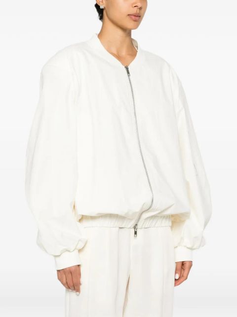 Eleh zip-up bomber jacket - White
