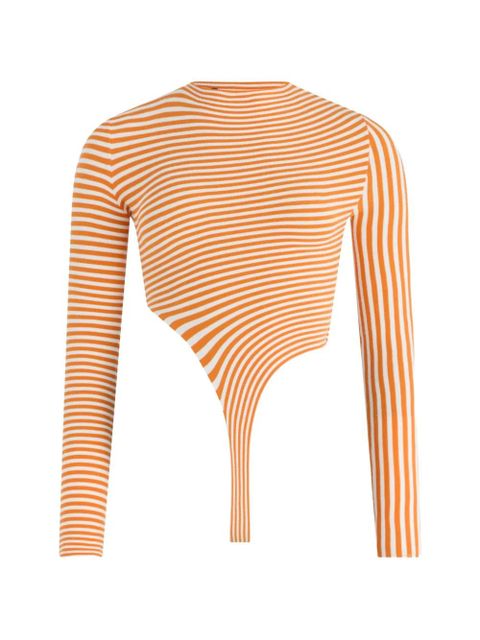 Jean Paul Gaultier striped asymmetric bodysuit - Orange - zdjęcie produktu nr 1