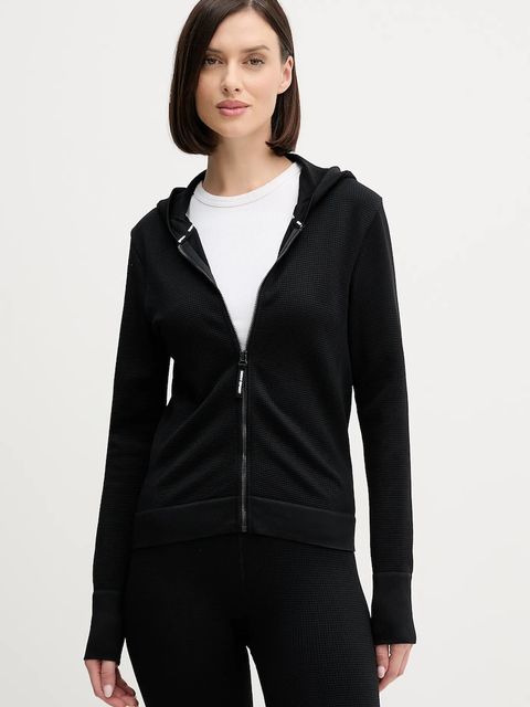 Dkny bluza damska kolor czarny z kapturem gładka DP6J9678 - zdjęcie produktu nr 1