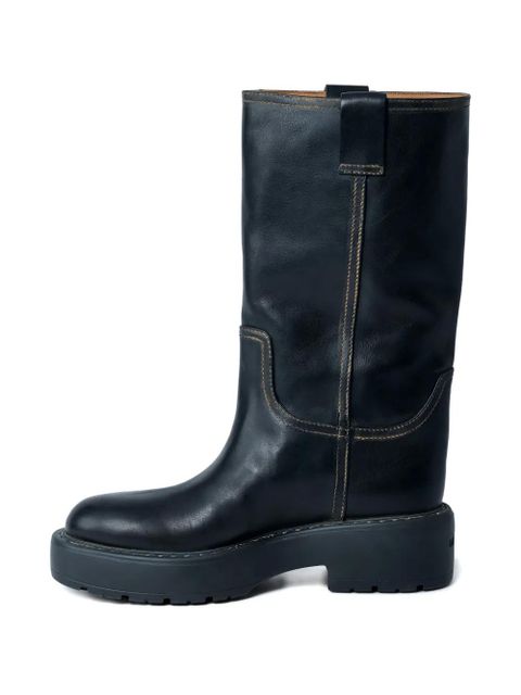 Miu Miu 55mm logo boots - Black