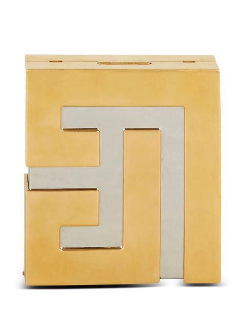 Balmain logo-plaque metal clutch bag - Gold