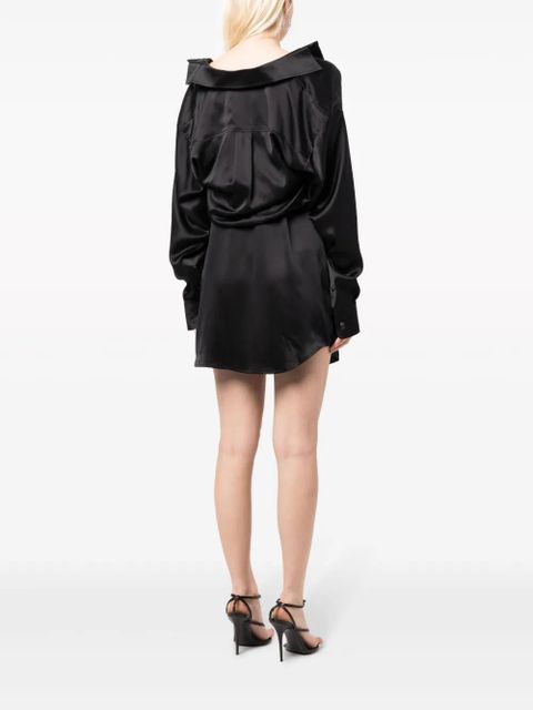 Alexander Wang layered silk minidress - Black