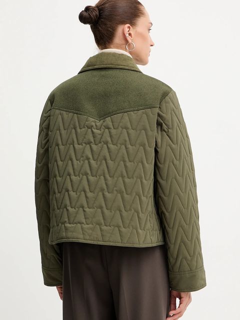 BOSS Orange kurtka z dodatkiem wełny kolor zielony przejściowa 50547326