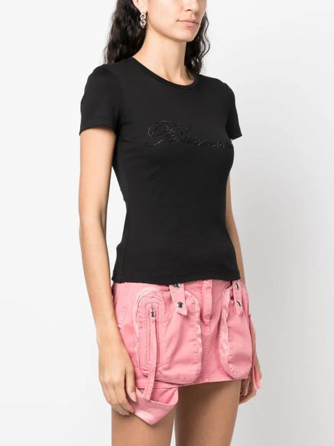 Blumarine logo-embellishment cotton T-shirt - Black