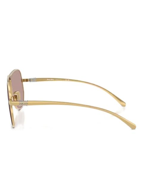 Miu Miu Eyewear geometric-frame sunglasses - Gold