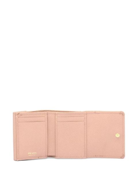 Prada triangle-logo Saffiano leather wallet - Pink