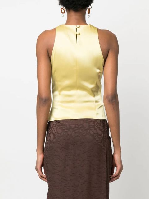 Nanushka cut-out sleeveless satin top - Yellow
