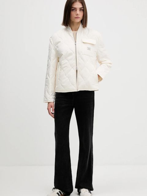 Guess Jeans kurtka kolor biały przejściowa oversize W5YL26 WHG02